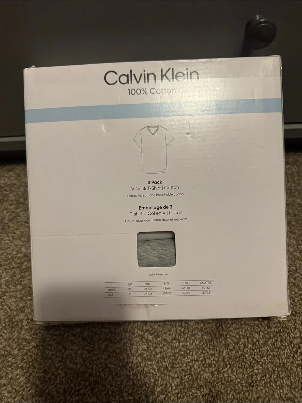 Calvin Klein Men’s 3-Pack Cotton V-Neck & Brief Set - White, Black, Gray